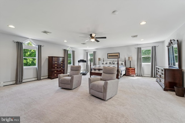 380 Bishop Hollow Rd, Newtown Square, PA 19073 - bedroom with carpet flooring, recessed lighting, and ceiling fan