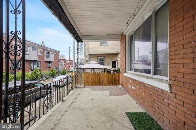 view of patio with a residential view