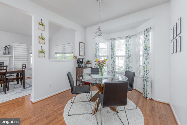 dining room featuring baseboards and wood finished floors