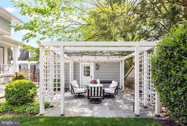 4416 Stanford St, Chevy Chase, MD 20815 - view of patio / terrace featuring a pergola