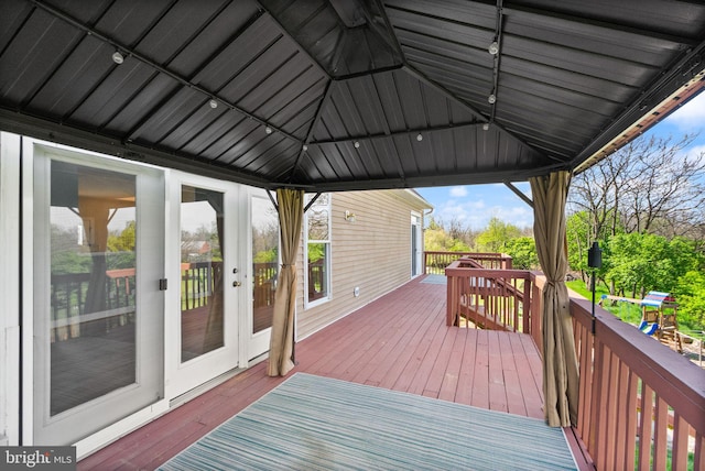 deck with a gazebo