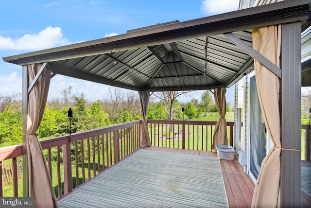 deck with a gazebo