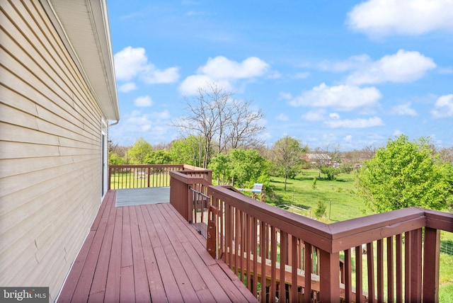 deck with a lawn