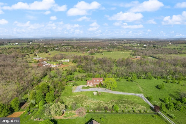 drone / aerial view featuring a rural view