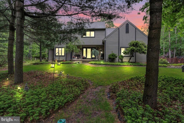 8 Winchester Ct, Tabernacle, NJ 08088 - back of house at dusk with a yard