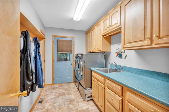 8 Winchester Ct, Tabernacle, NJ 08088 - washroom with independent washer and dryer, cabinet space, stone finish floors, and baseboards