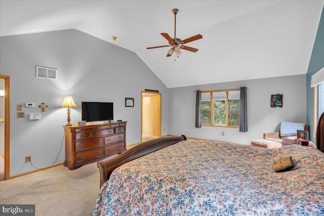 8 Winchester Ct, Tabernacle, NJ 08088 - bedroom with lofted ceiling, carpet flooring, baseboards, and ceiling fan