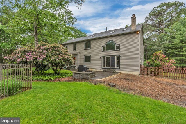 8 Winchester Ct, Tabernacle, NJ 08088 - rear view of house with a patio area and a chimney