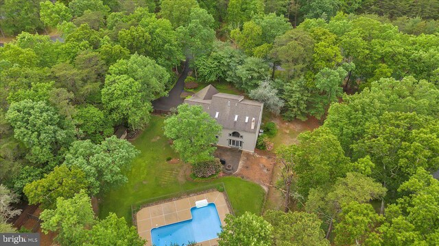 8 Winchester Ct, Tabernacle, NJ 08088 - view of subject property with a pool and a heavily wooded area
