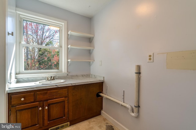 1114 Colonial Rd, Lancaster, PA 17603 - interior space featuring baseboards, visible vents, and a sink