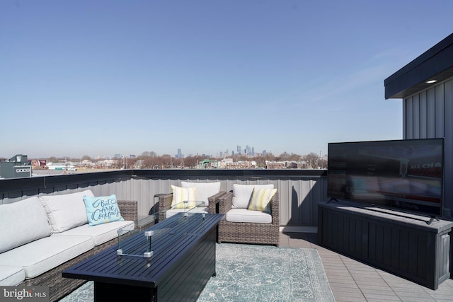 view of patio with a deck and outdoor lounge area