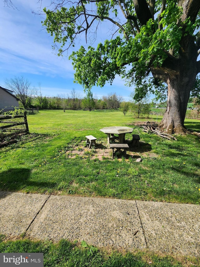 view of yard featuring fence