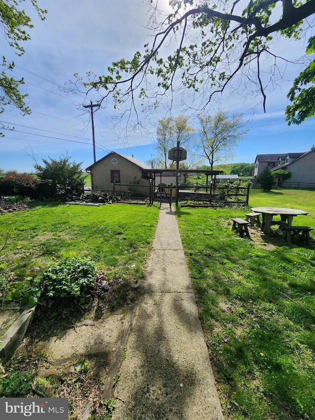 exterior space featuring fence