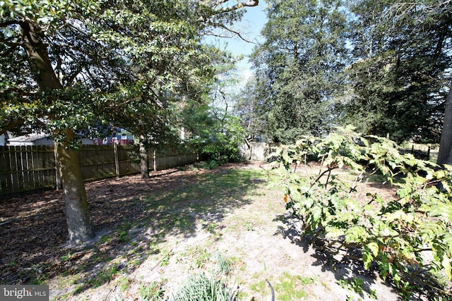 view of yard featuring fence