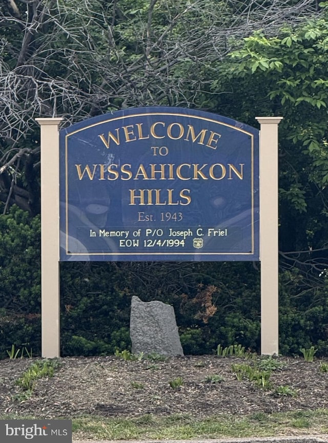 view of community sign