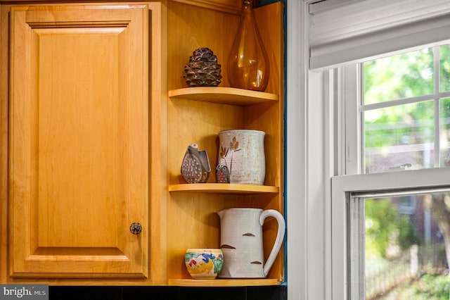 details featuring open shelves