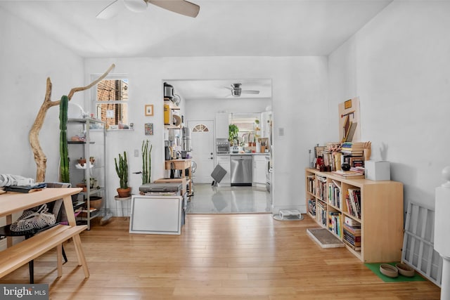 interior space with light wood-style flooring