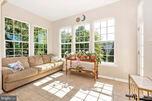 9743 Wyndham Dr, Frederick, MD 21704 - sunroom featuring baseboards and tile patterned floors