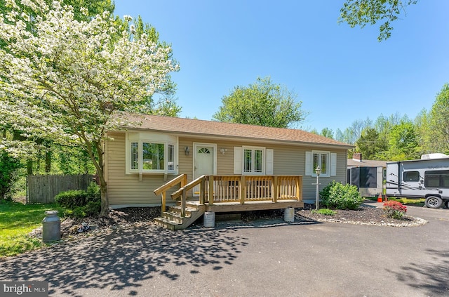 view of front of property with fence