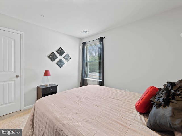 bedroom with visible vents