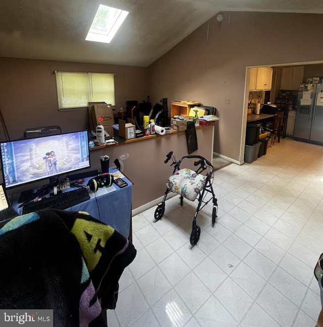 6404 Snowman Ct, Columbia, MD 21045 - interior space with baseboards and vaulted ceiling with skylight