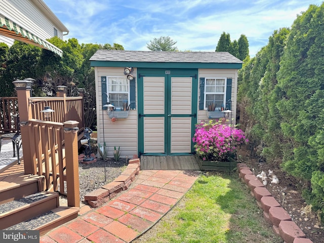 view of shed