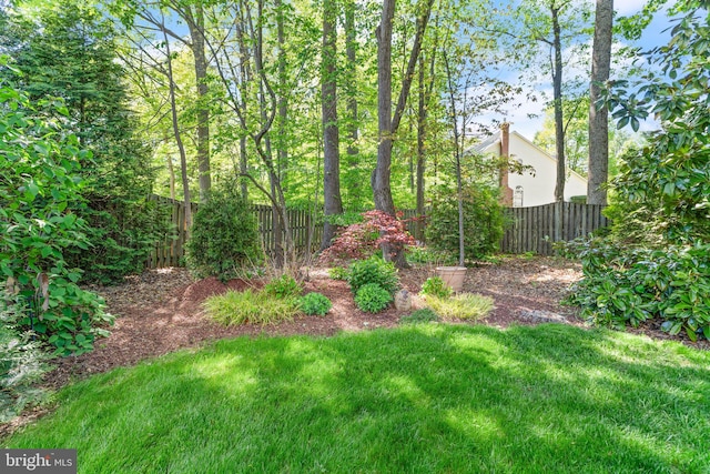 view of yard featuring fence