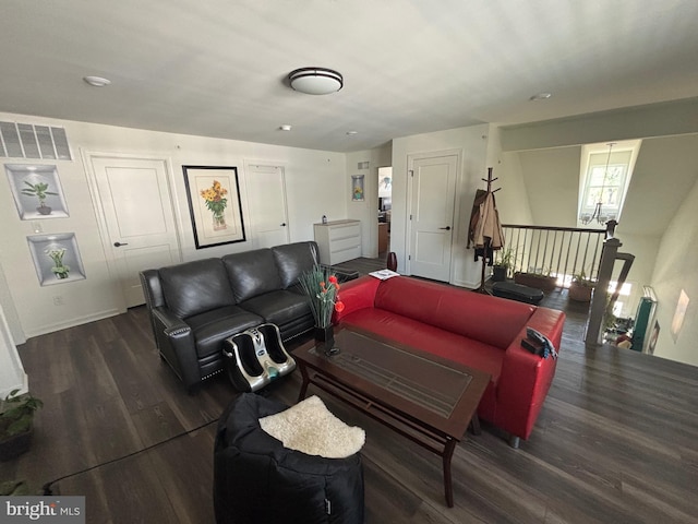 916 Holden Ct, Warminster, PA 18974 - living room featuring wood finished floors and visible vents