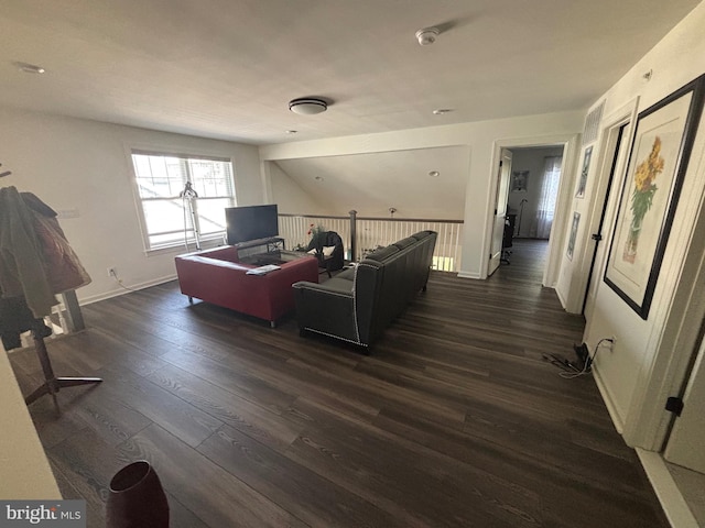 916 Holden Ct, Warminster, PA 18974 - living room with baseboards and dark wood-style floors
