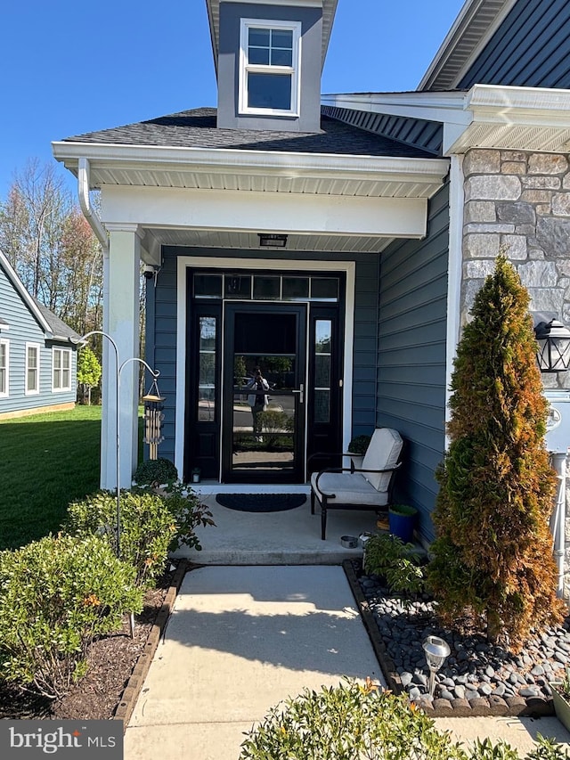 916 Holden Ct, Warminster, PA 18974 - doorway to property with a porch and roof with shingles