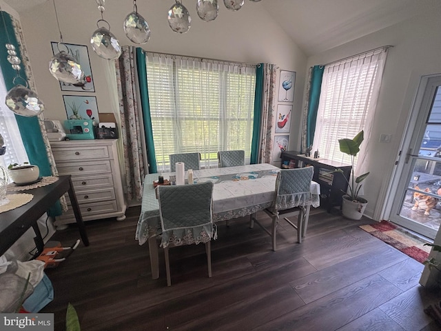 916 Holden Ct, Warminster, PA 18974 - dining space with vaulted ceiling and dark wood finished floors