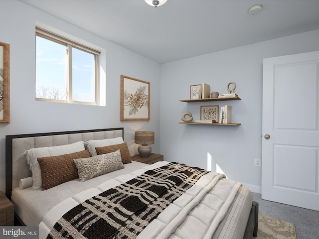 bedroom with carpet