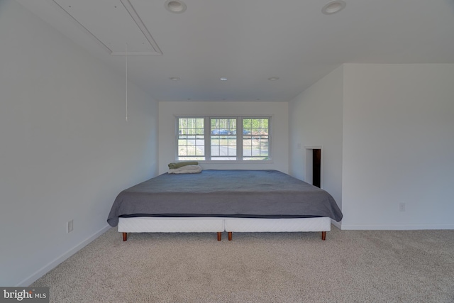 2417 Buck Hill Rd, Gerrardstown, WV 25420 - bedroom with baseboards, attic access, carpet, and recessed lighting
