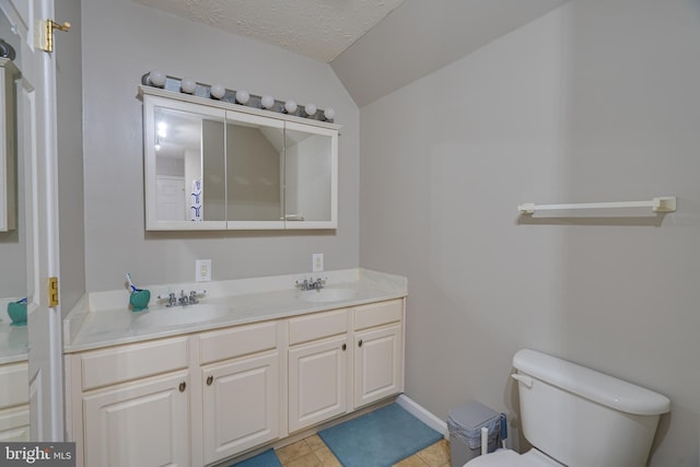 2417 Buck Hill Rd, Gerrardstown, WV 25420 - full bath with double vanity, toilet, a sink, and lofted ceiling
