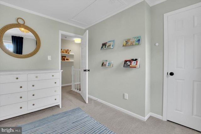 12649 Thunder Chase Dr, Reston, VA 20191 - bedroom with light carpet, ornamental molding, and baseboards