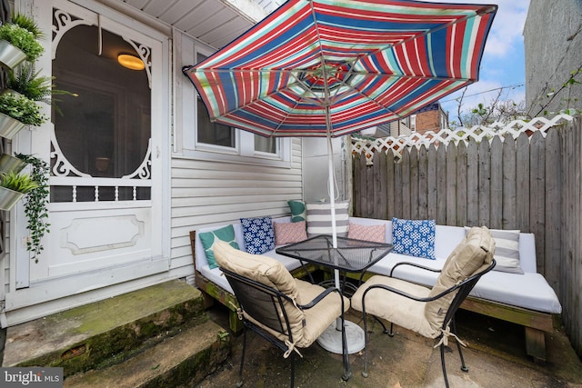 view of patio / terrace with fence and outdoor dining space