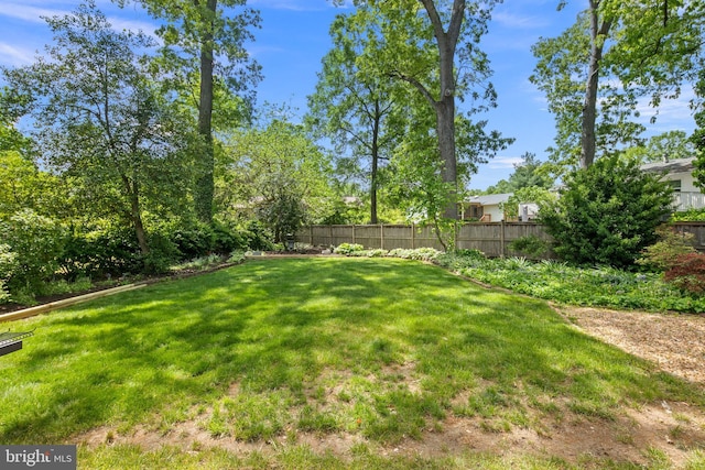 view of yard with fence