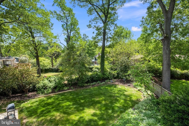 view of yard with fence