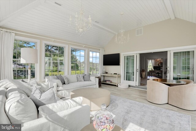 1071 Highland Rd, Newtown, PA 18940 - sunroom / solarium featuring a chandelier and plenty of natural light