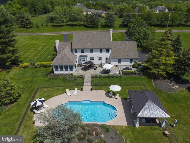 1071 Highland Rd, Newtown, PA 18940 - view from above of property with a pool area