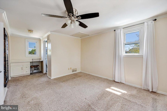 9 Biscayne Blvd, West Deptford, NJ 08096 - unfurnished bedroom with ornamental molding, attic access, carpet flooring, and multiple windows