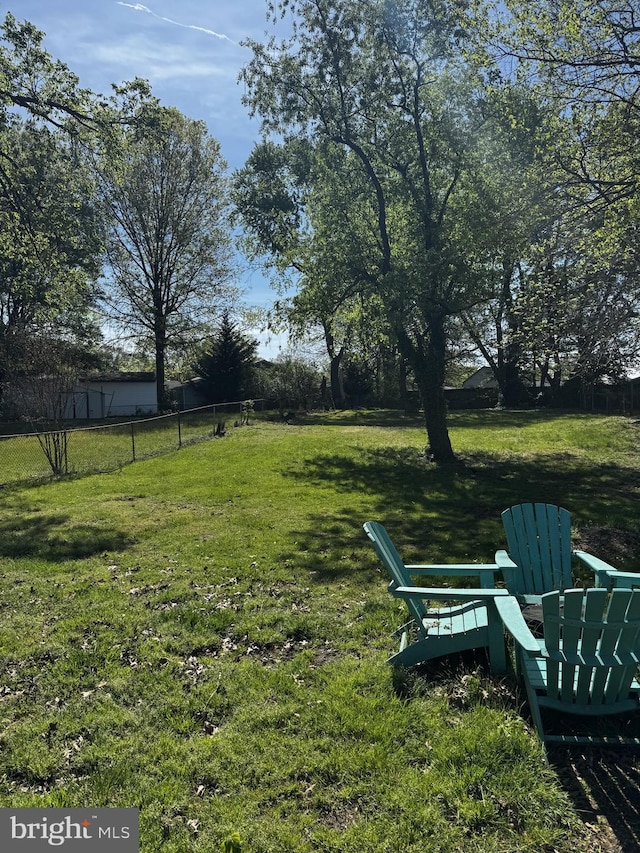 view of yard featuring fence