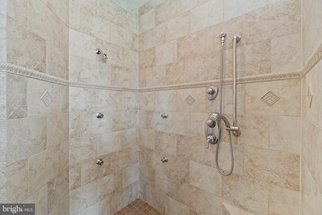detailed view of tiled shower