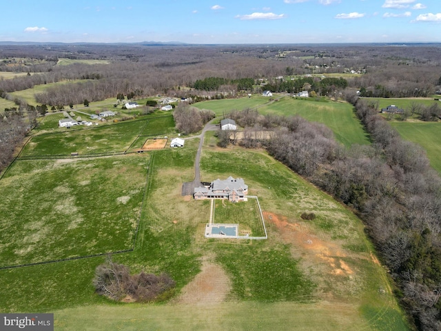 aerial view of sparsely populated area with property parcel outlined