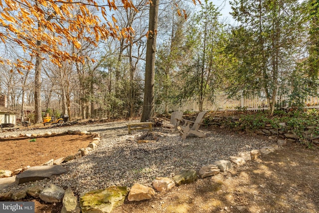 view of yard featuring fence