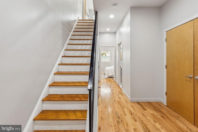 1211 Annin St, Philadelphia, PA 19147 - staircase featuring recessed lighting, baseboards, and wood finished floors