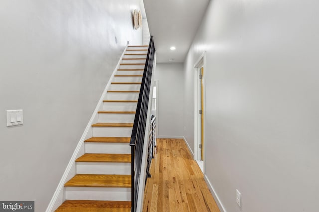1211 Annin St, Philadelphia, PA 19147 - stairway with baseboards, recessed lighting, and wood finished floors