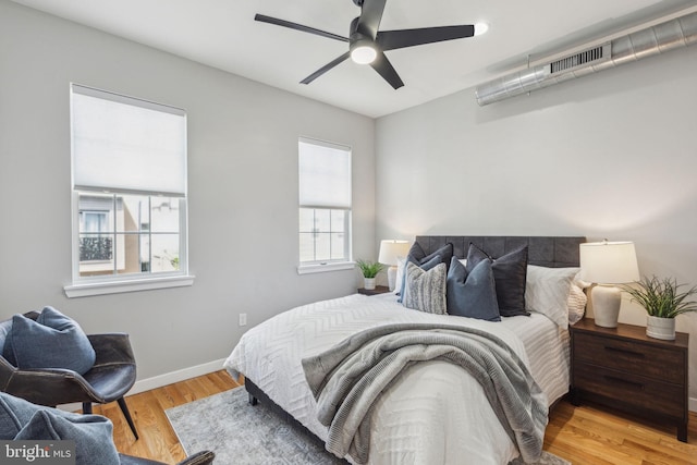 1211 Annin St, Philadelphia, PA 19147 - bedroom with light wood finished floors, visible vents, baseboards, and ceiling fan