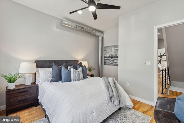1211 Annin St, Philadelphia, PA 19147 - bedroom with wood finished floors, baseboards, and ceiling fan