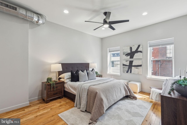 1211 Annin St, Philadelphia, PA 19147 - bedroom with baseboards, recessed lighting, and light wood-type flooring